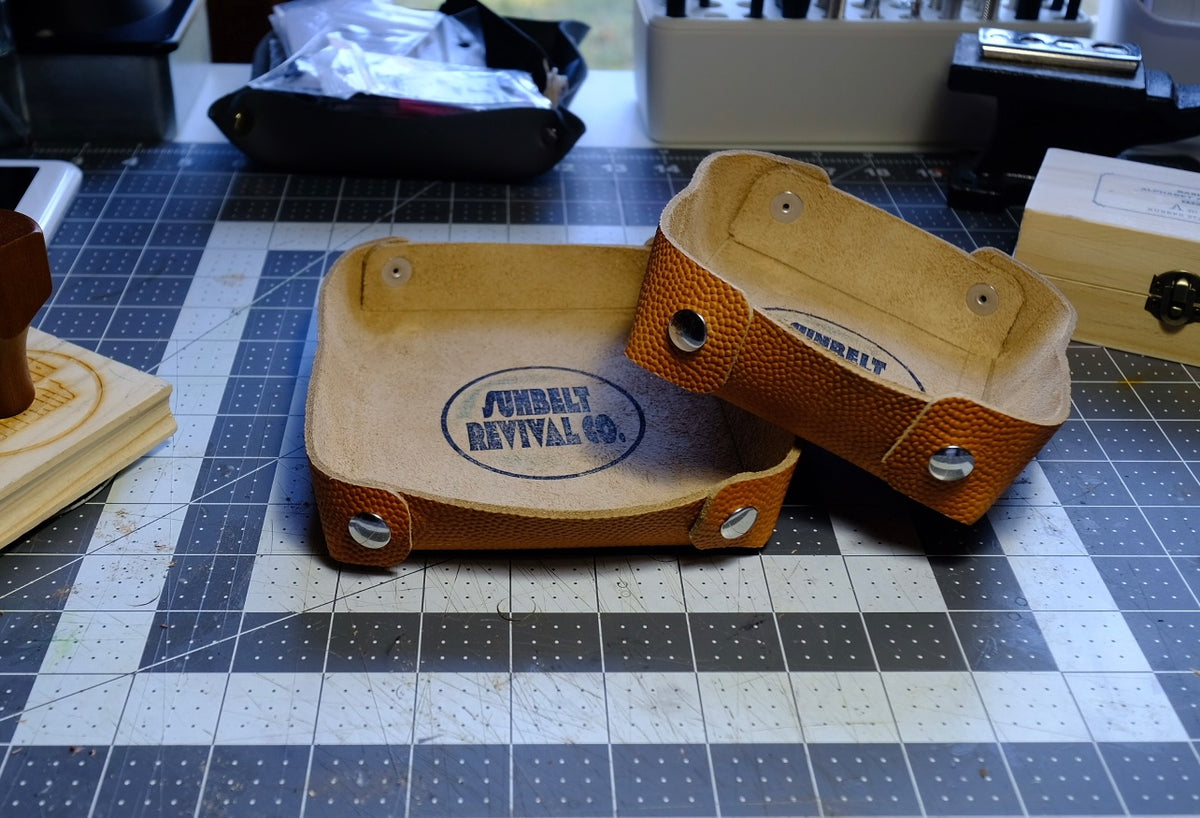 Basketball Leather Valet Tray Set